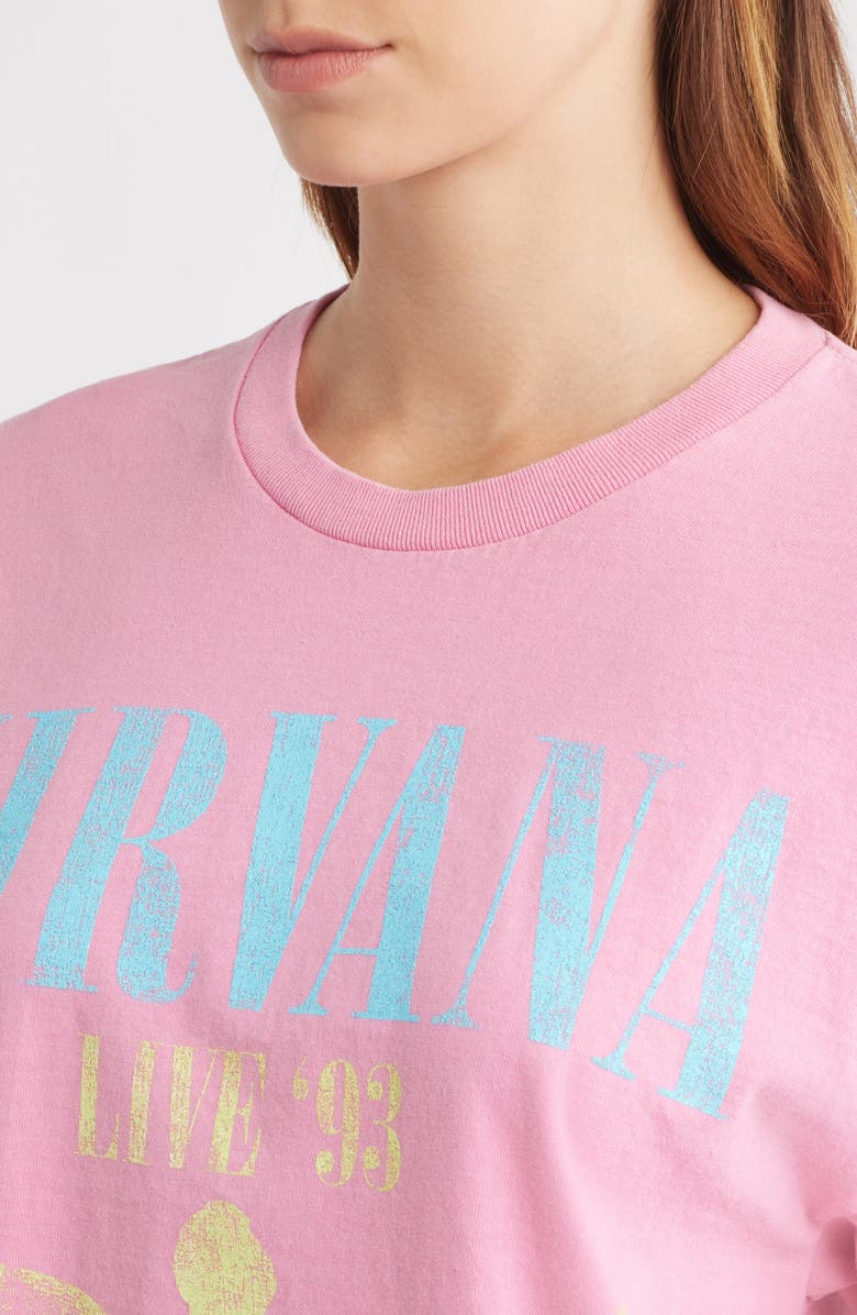 Merch Traffic Nirvana '93 Cotton Graphic T-Shirt, Alternate, color, Pink