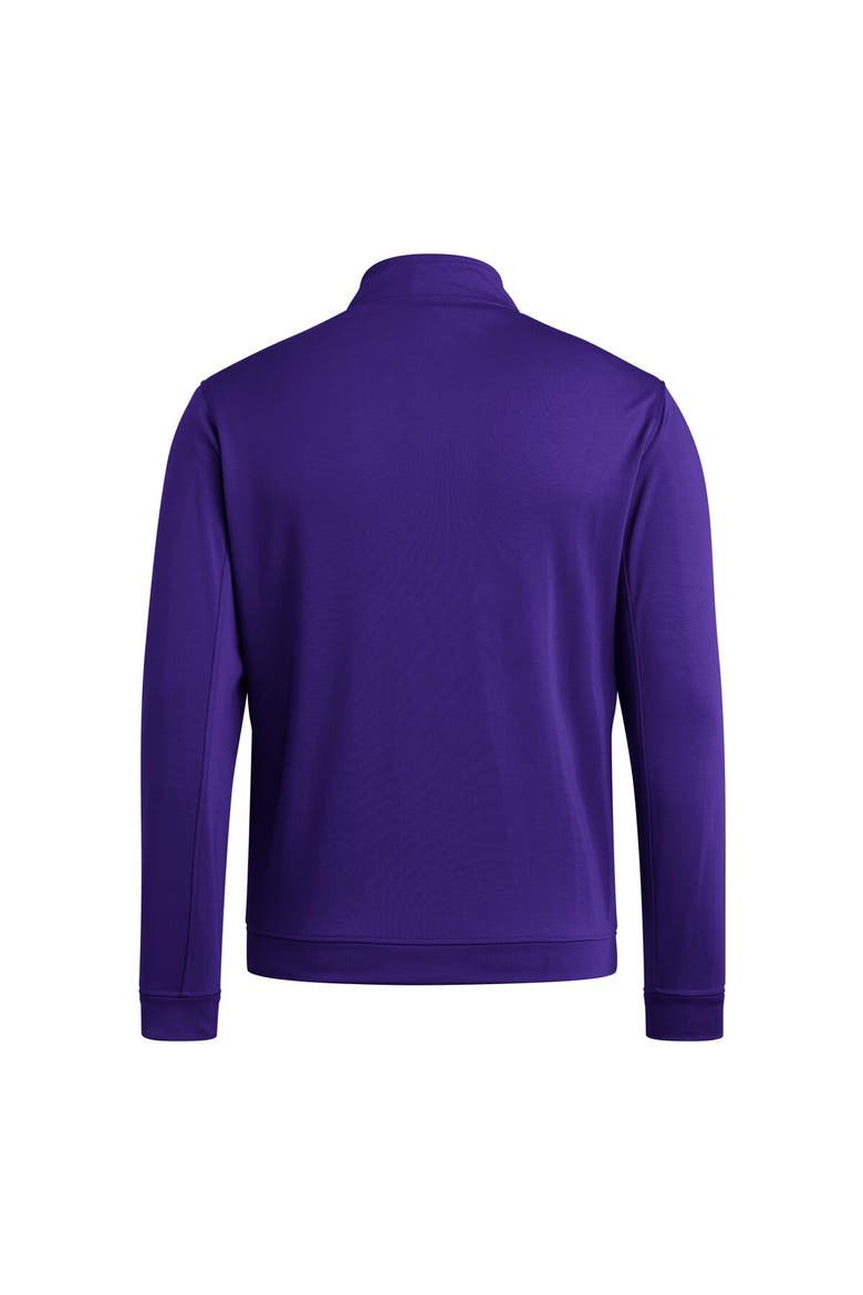 Men's adidas Purple Washington Huskies Elevated Tri-Blend Quarter-Zip Pullover, Alternate, color, Purple