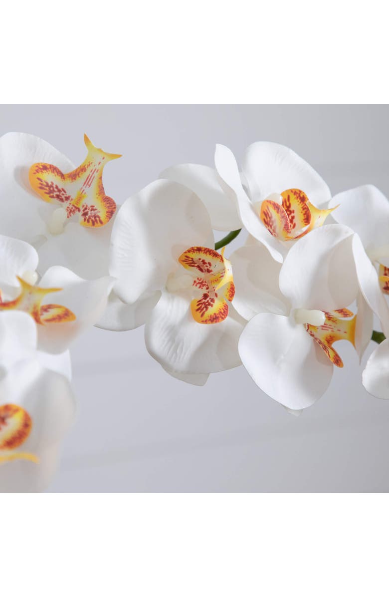 NEARLY NATURAL 26-in Artificial Double Orchid Arrangement in Handmade Mexican Talavera Ceramic Planter, Alternate, color, Green