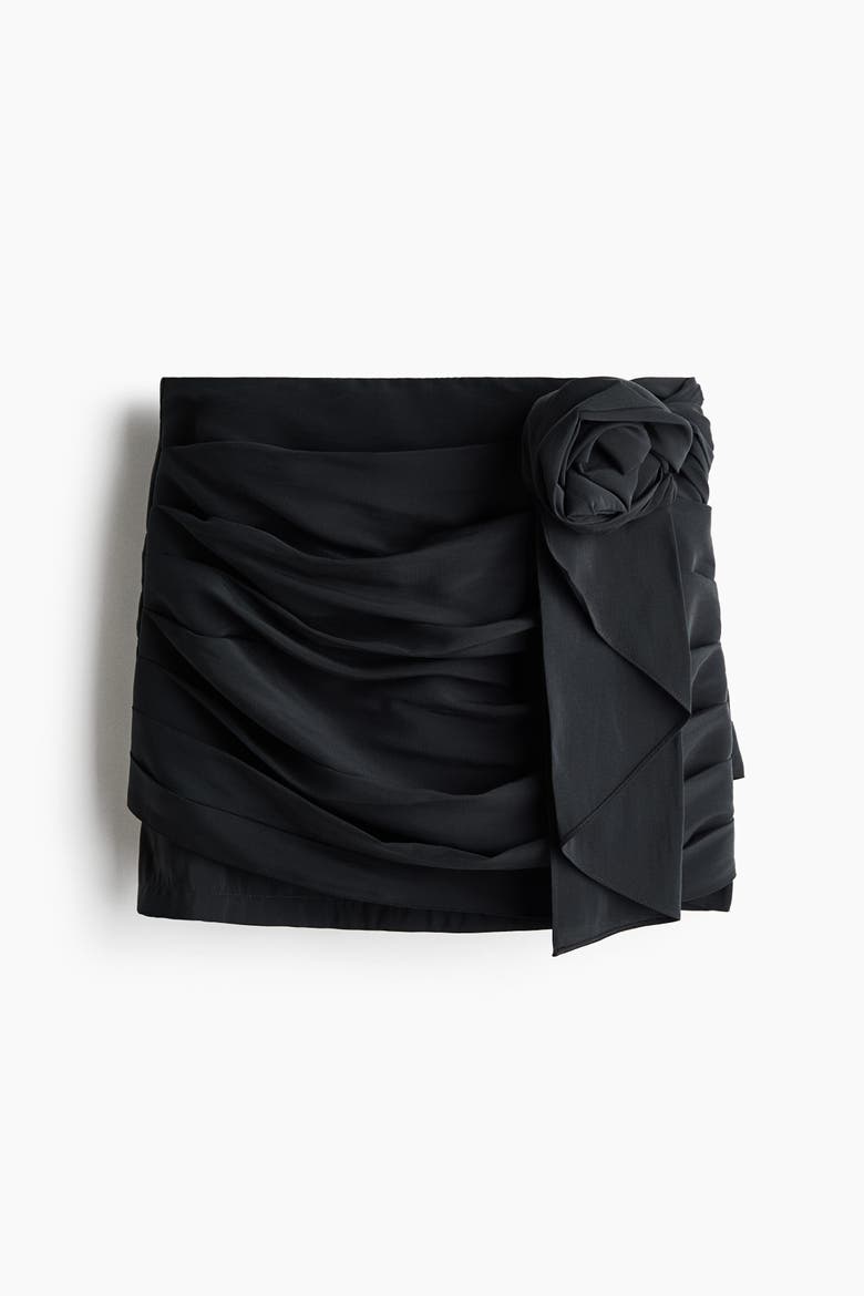 Appliquéd Mini Skirt, Alternate, color, Black
