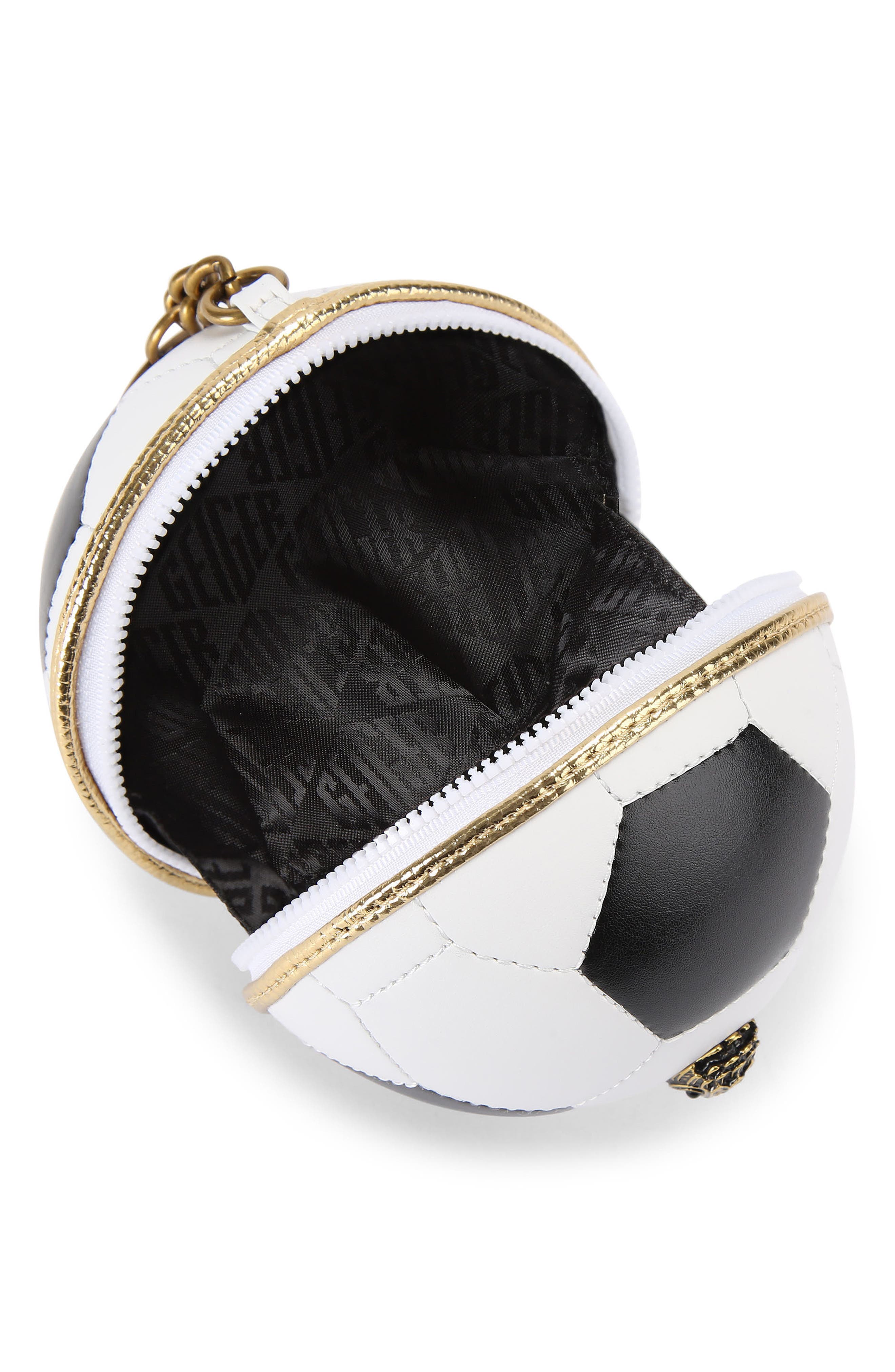Kurt Geiger London Football Bag Charm, Alternate, color, White/ Black