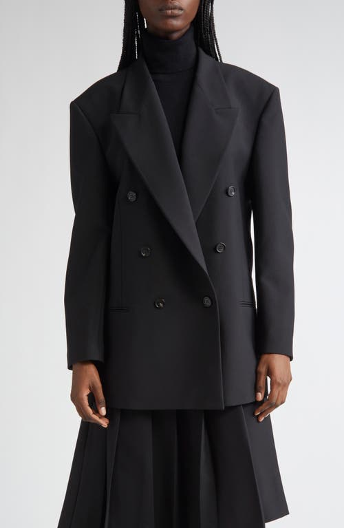 Michael Kors Collection Shawn Double Breasted Virgin Wool Blazer In Black