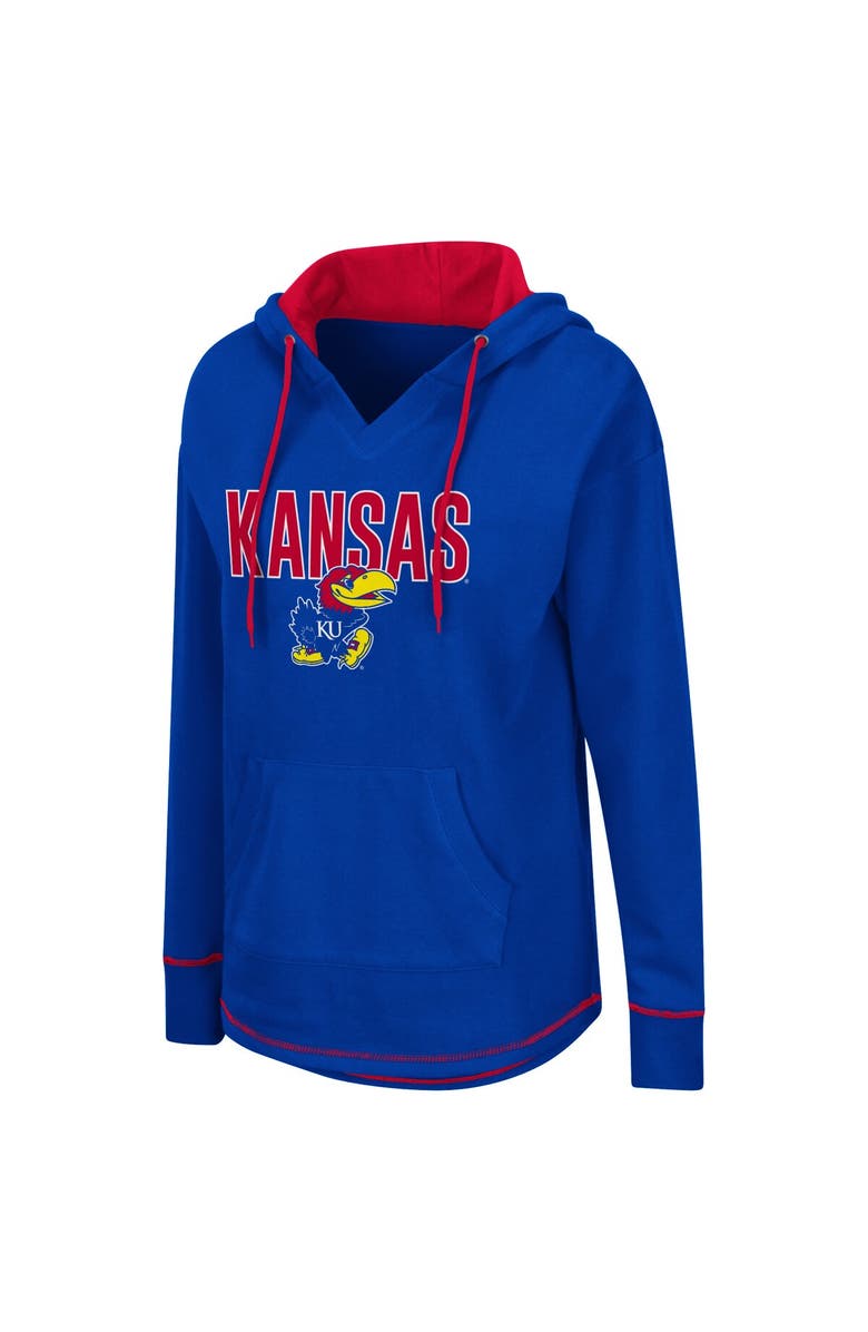 COLOSSEUM Women's Colosseum Royal Kansas Jayhawks Tunic Pullover Hoodie, Alternate, color,