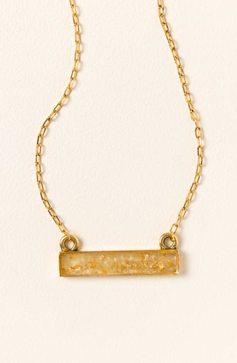 Flecks of Gold Birthstone Necklace