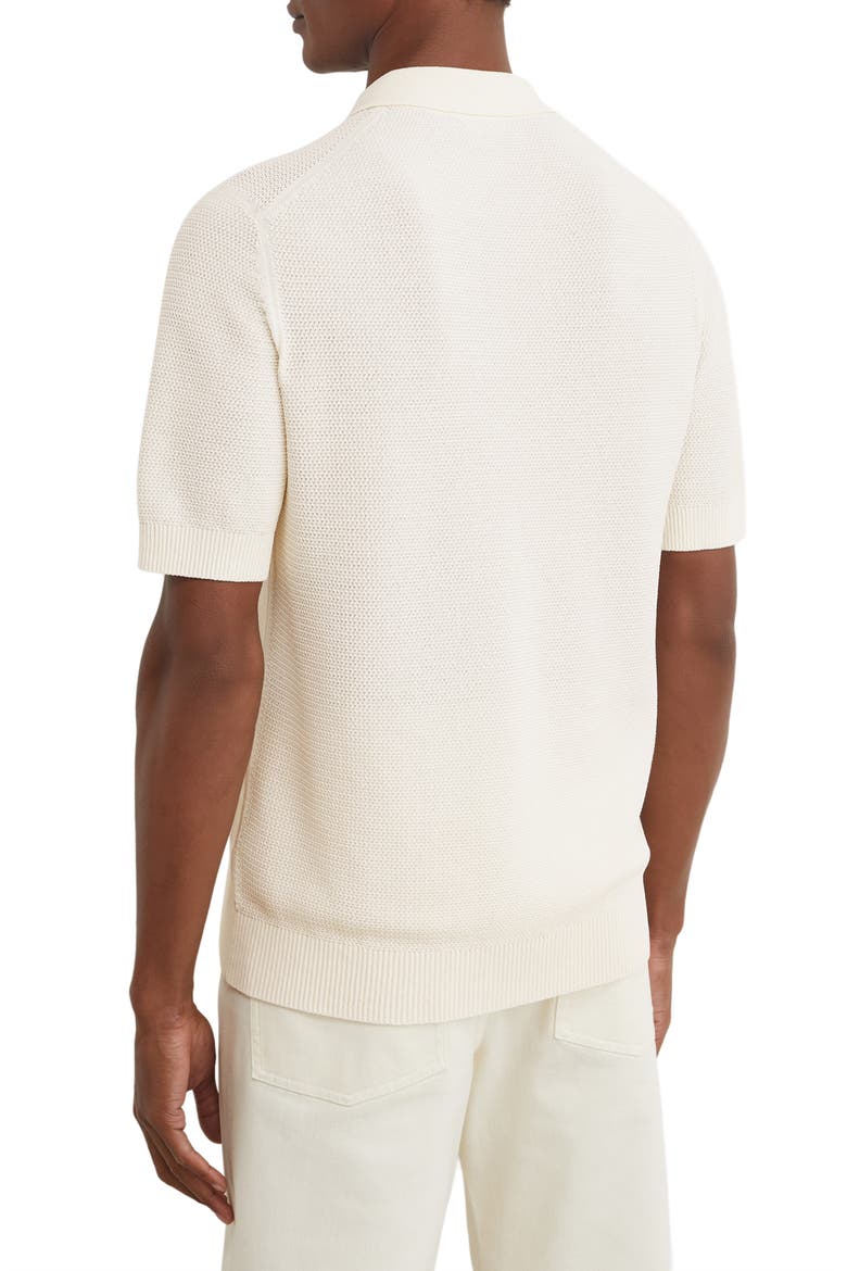 Warren Basket Stitch Polo Sweater, Alternate, color, ECRU