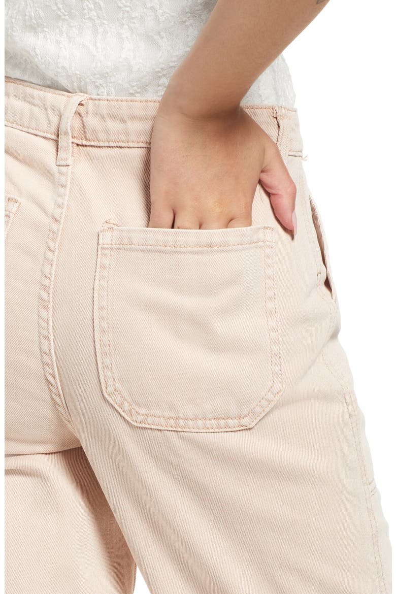 High Waist Straight Leg Cargo Jeans, Alternate, color, PINK HERO WASH