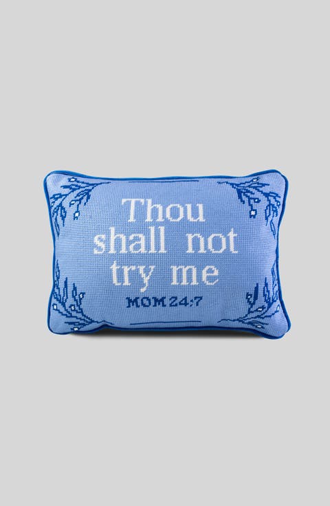 Try Me Needlepoint Pillow