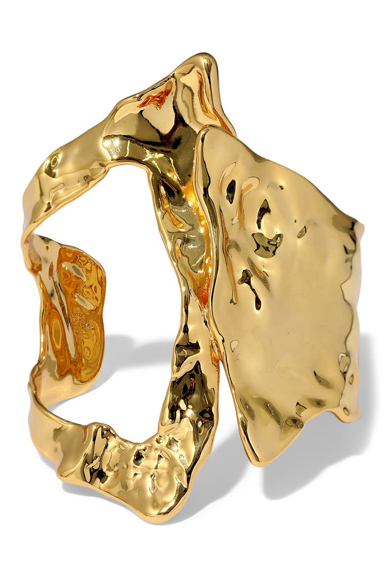 Brut Cutout Angular Cuff Bracelet, Main, color, NO STONES
