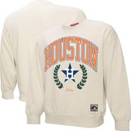Mitchell & Ness Women's Mitchell & Ness Cream Houston Astros Cooperstown Collection Laurel Crew Pullover Sweatshirt