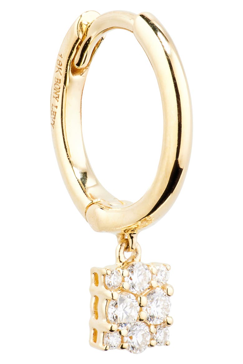 Mika Diamond Drop Huggie Hoop Earrings (Nordstrom Exclusive), Alternate, color, 18K YELLOW GOLD