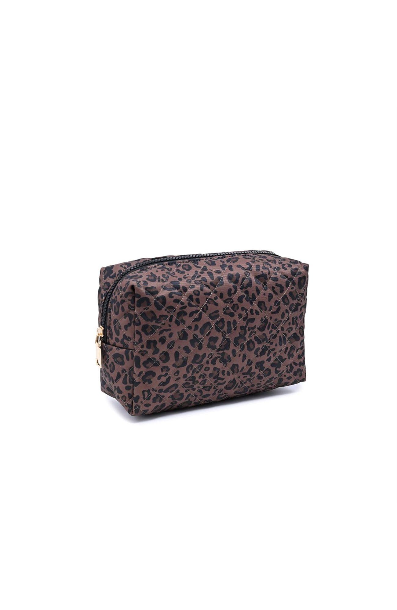Safari Chic Cosmetic & Travel Organizer Pouch, Alternate, color, Chocolate Leopard