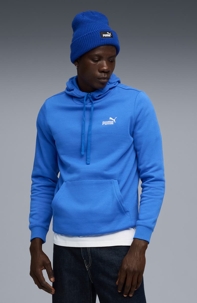 PUMA Essential Small Logo Fleece Hoodie, Alternate, color, Mountain Blue