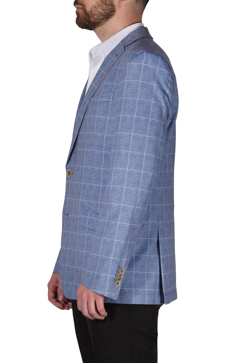 Blue Windowpane Knit Sport Coat, Alternate, color, BLUE