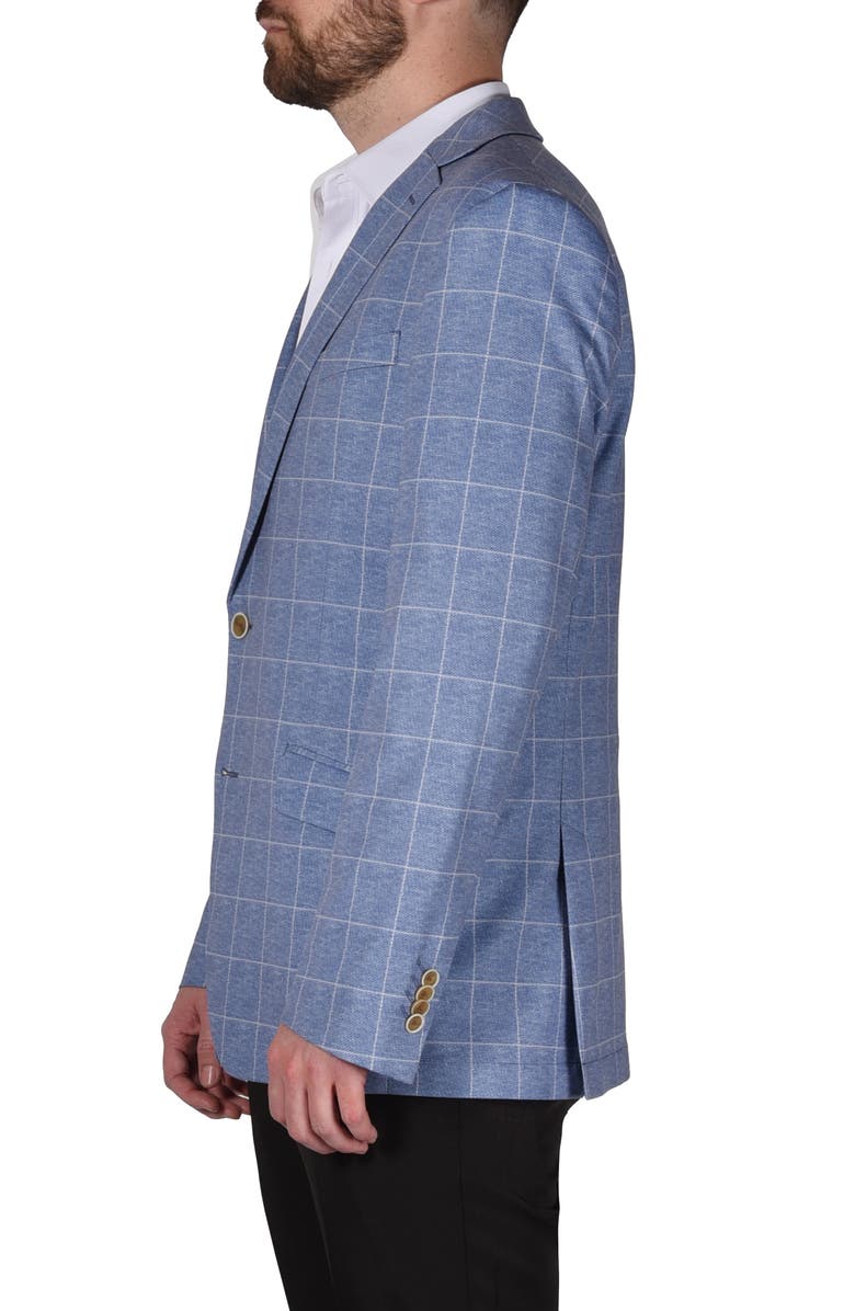 SAVILE ROW CO Blue Windowpane Knit Sport Coat, Alternate, color, Blue