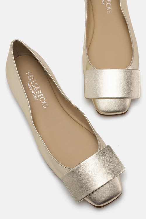Bells & Becks Emma Ballerina Flat With Tab In Gold
