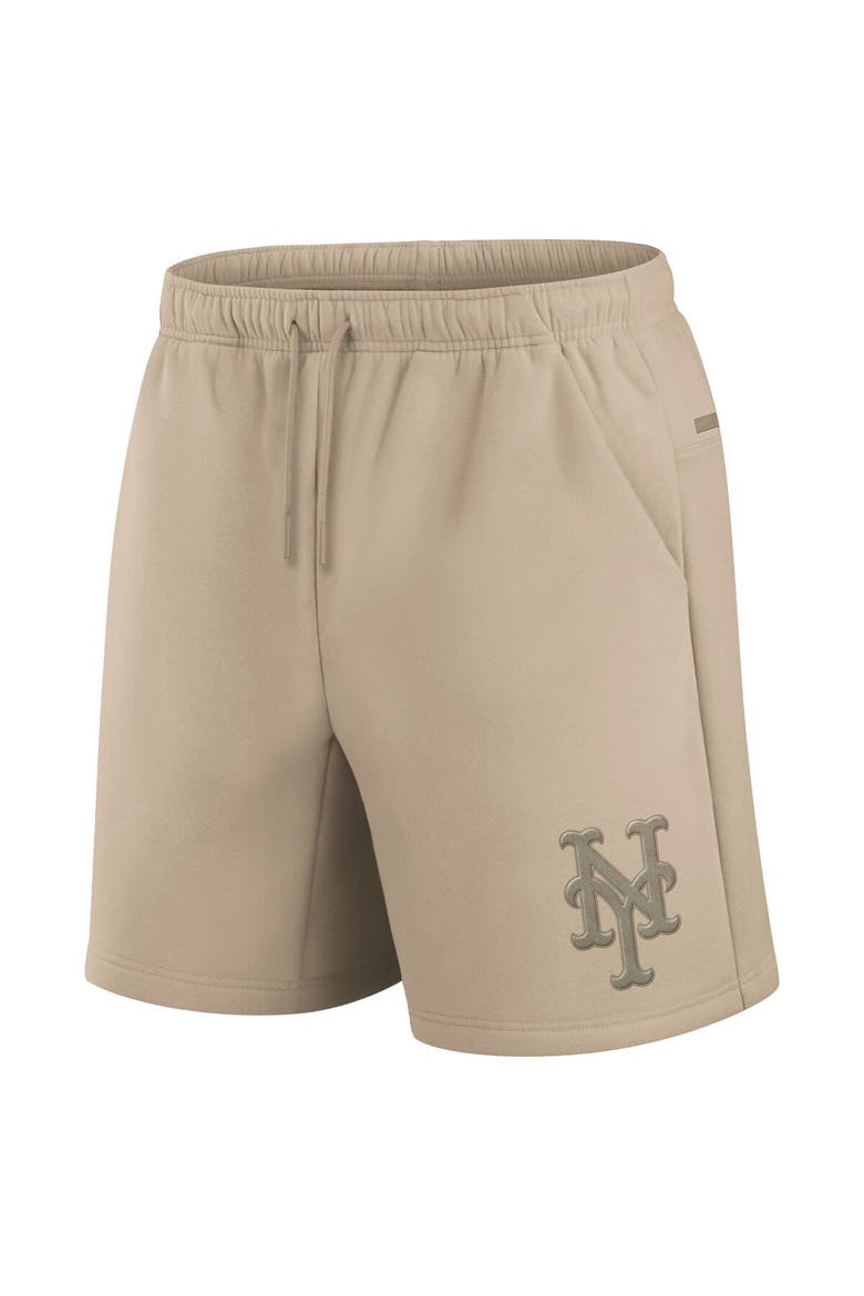 Unisex Fanatics Signature Khaki New York Mets Elements Super Soft Fleece Shorts, Alternate, color, Khaki