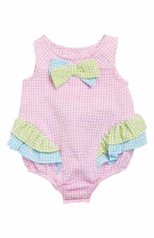 Bonnie Jean Gingham Colorblock Bubble Romper