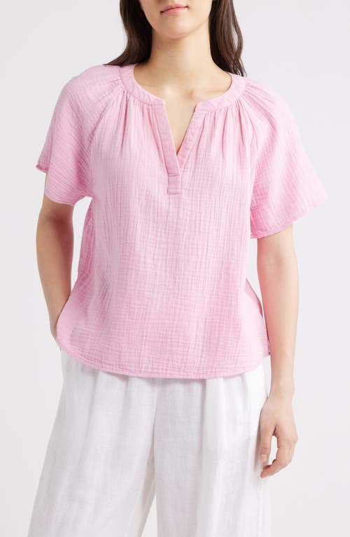 beachlunchlounge Adie Cotton Guaze Popover Top in Wild Rose Wash  product