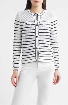 Stripe Stitch Detail Cardigan