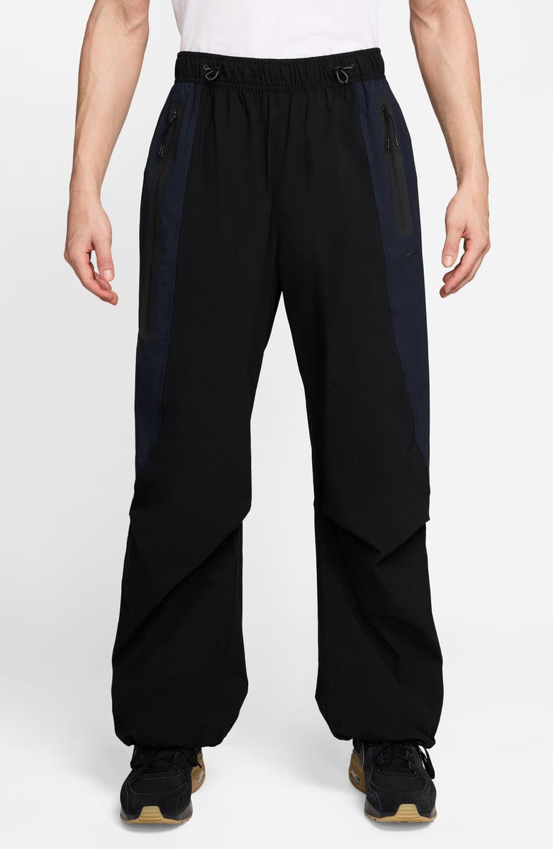 Nike Tech Dri-FIT Woven Oversize Stretch Nylon Pants, Main, color, Black/ Obsidian