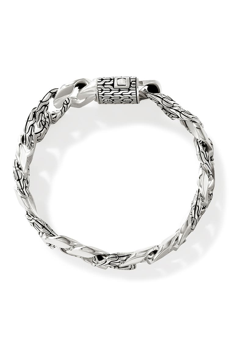 Curb Bracelet, 14mm, Alternate, color, SILVER