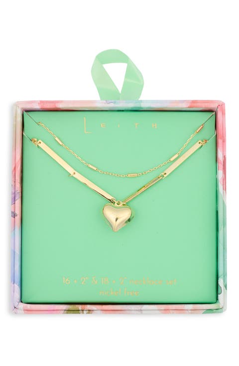 Heart Pendant Layered Necklace
