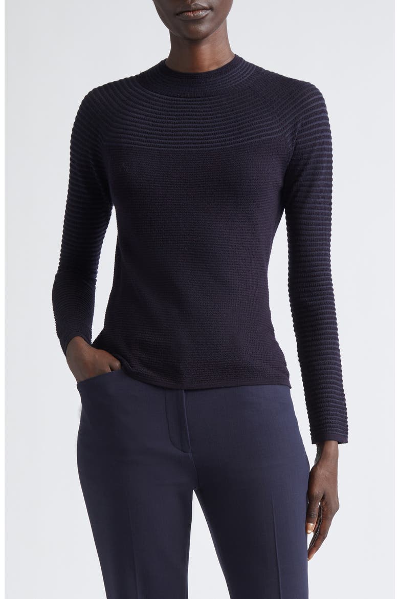 Textured Stripe Raglan Sleeve Sweater, Main, color, INK