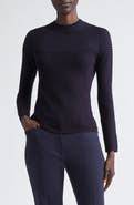 Lafayette 148 New York Textured Stripe Raglan Sleeve Sweater