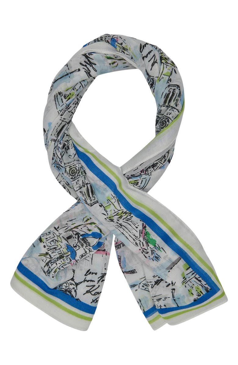 KARL LAGERFELD PARIS April in Paris Square Scarf, Main, color, Sky Blue