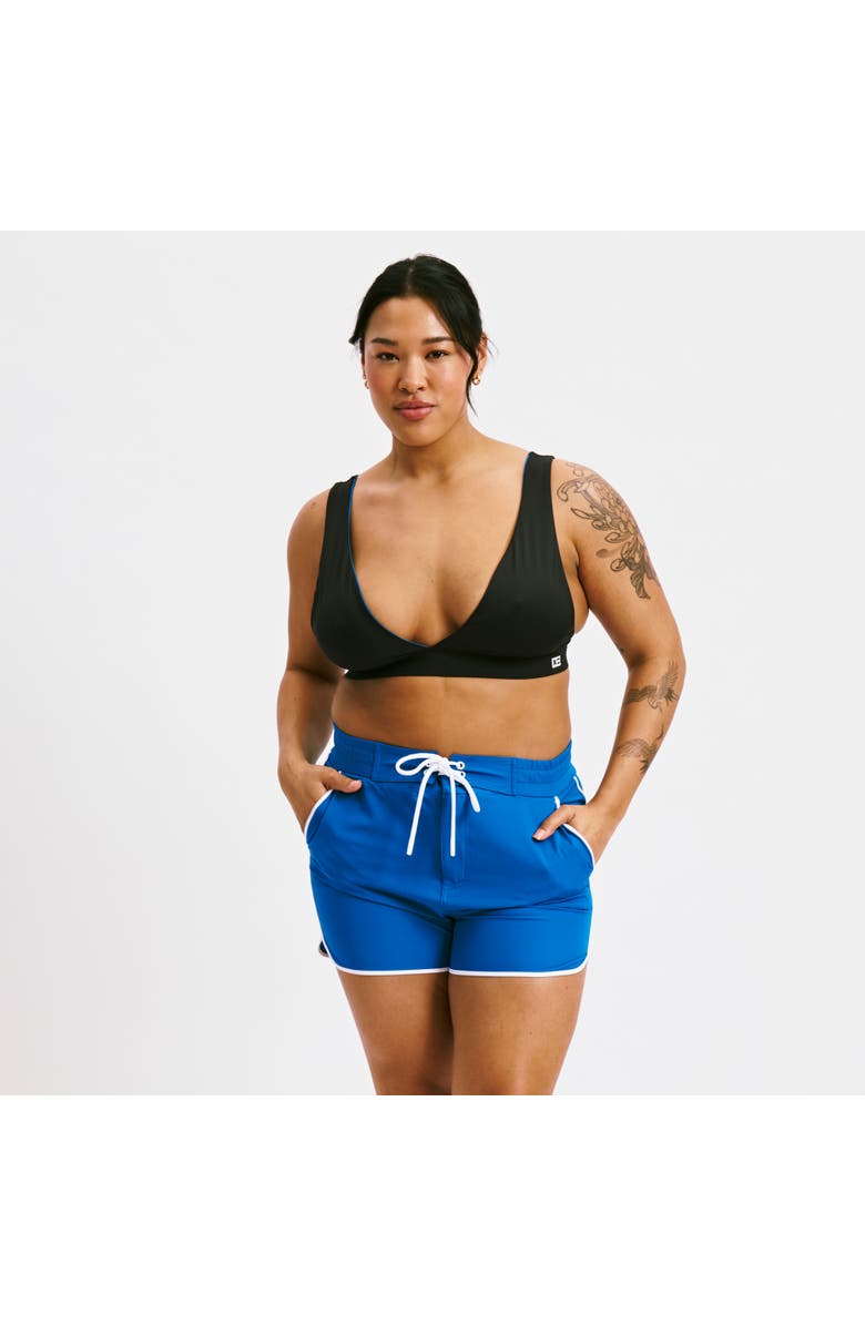 TomboyX Reversible Swim Plunge Bikini Top, Alternate, color, Making Waves