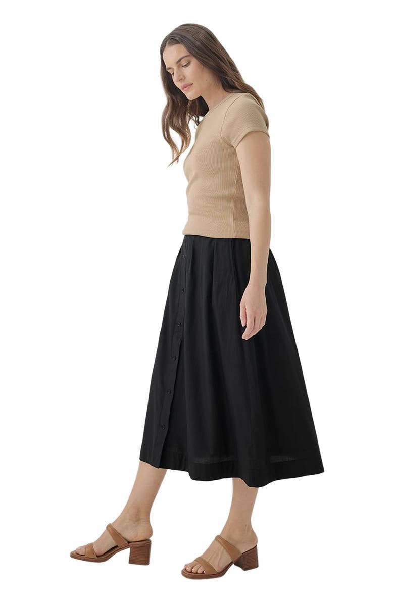 Pact Organic Cotton Sunset Lightweight Cotton Button Skirt, Alternate, color, 