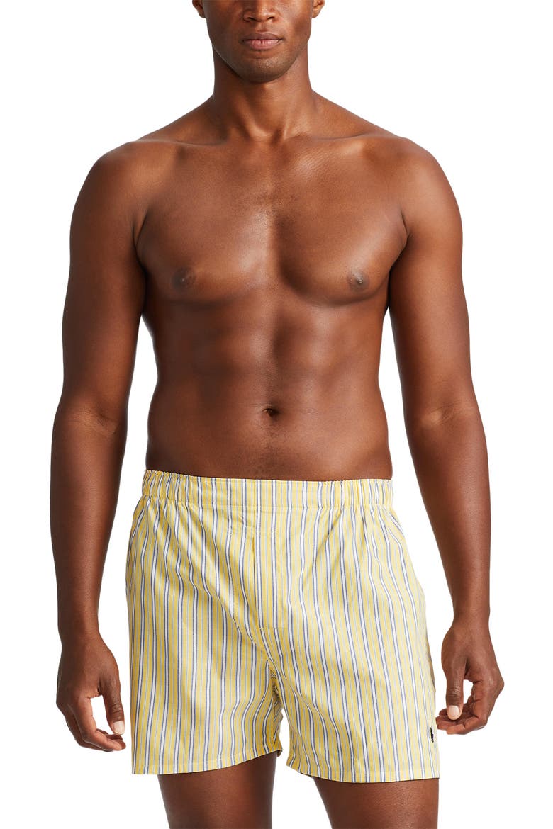Assorted 5-Pack Woven Cotton Boxers, Alternate, color, NAVY