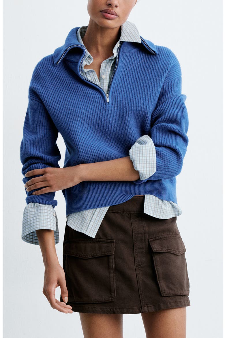 Quarter Zip Sweater, Main, color, VIBRANT BLUE