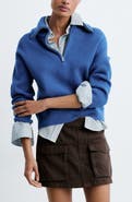 MANGO Quarter Zip Sweater