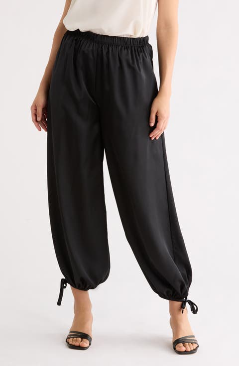 Tie Hem Satin Pants