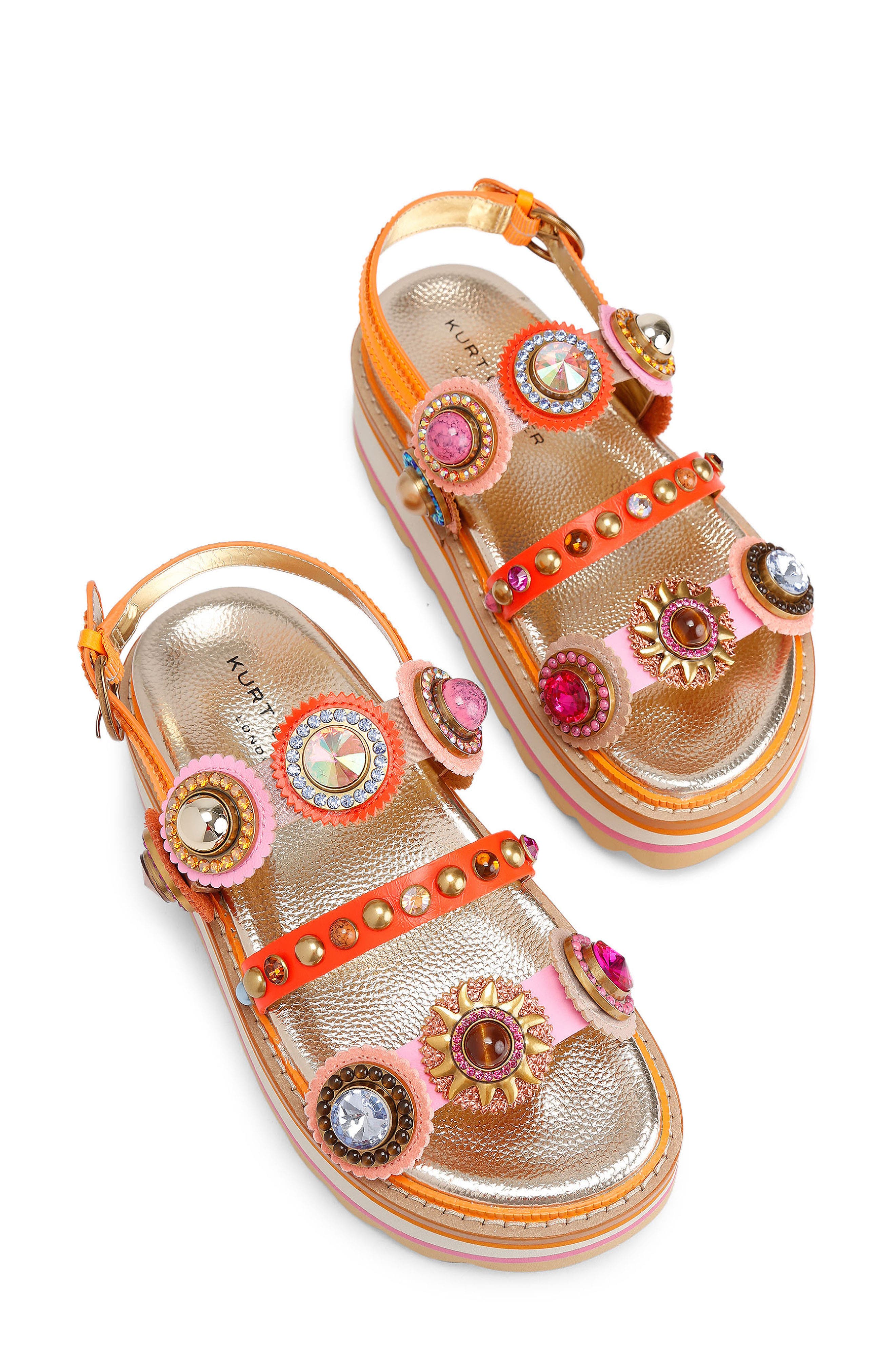 Kurt Geiger London Octavia Slingback Platform Sandal, Alternate, color, Orange Multi