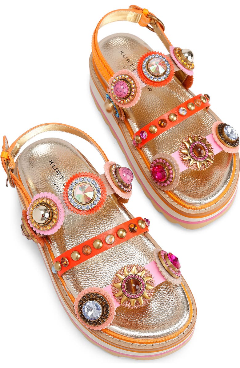 Kurt Geiger London Octavia Slingback Platform Sandal, Alternate, color, Orange Multi