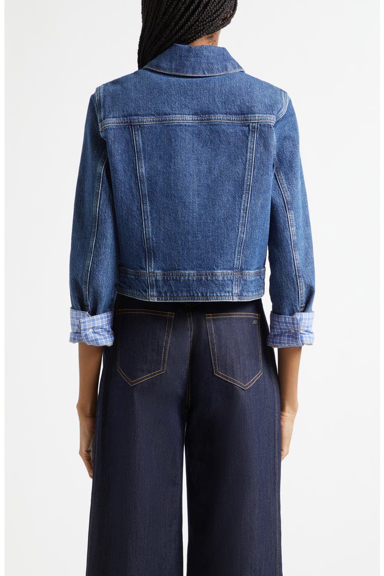 Lexie Crop Denim Jacket, Alternate, color, BLEU CRUSH/ ULTRAMARINE MULTI