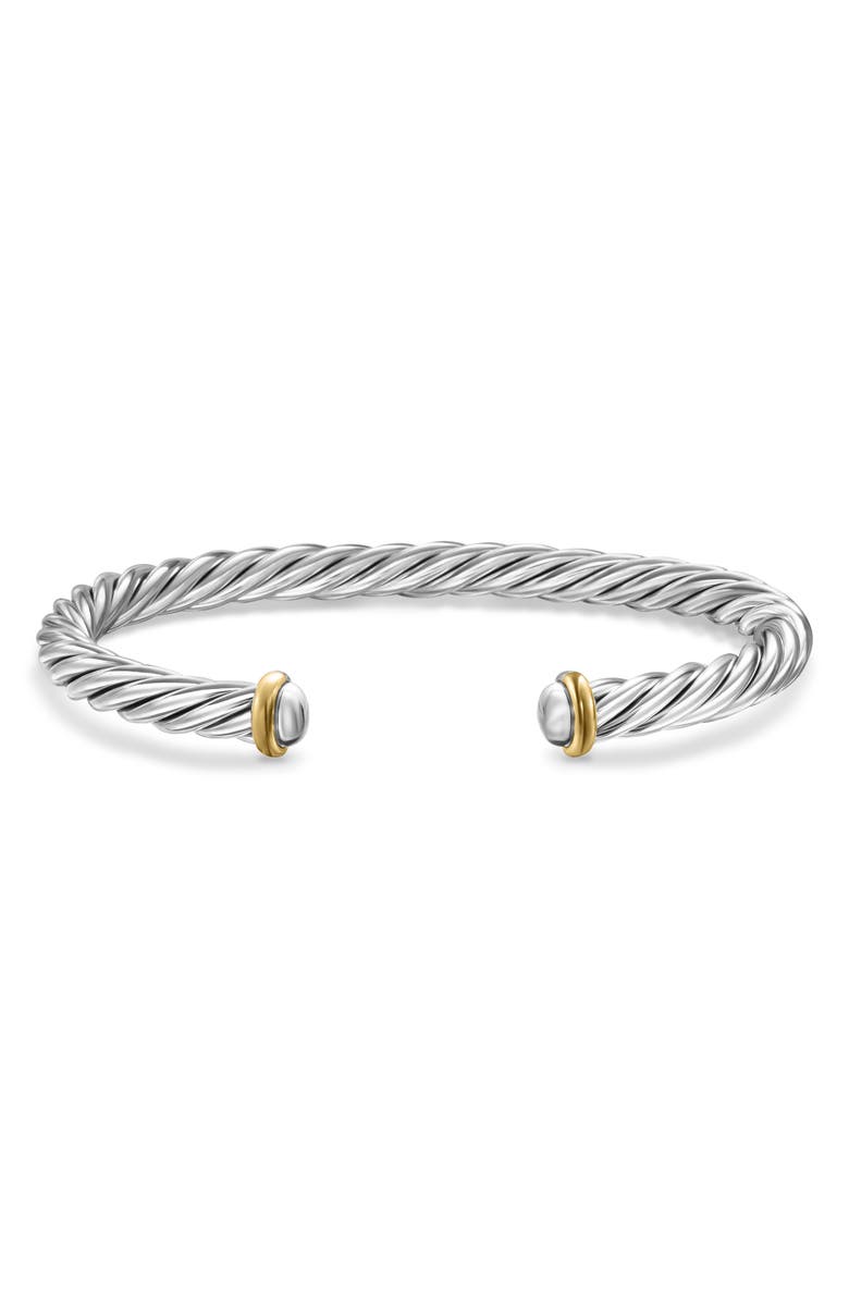 David Yurman Cable Cuff Bracelet in Sterling Silver with 14K Yellow Gold, 6mm, Alternate, color, Sterling Silver/ Gold