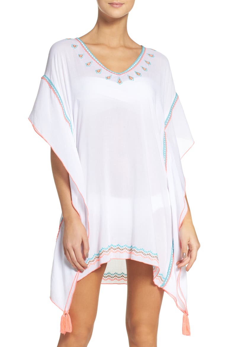 Embroidered Cover-Up, Main, color, WHITE