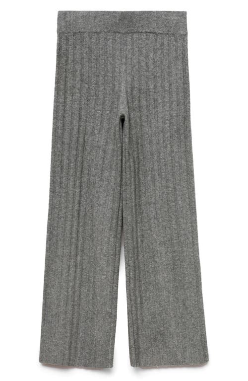 Mango Knitted Pyjama Trousers Medium Heather Grey In Medium Heather Grey