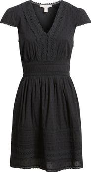 Chelsea28 Lace Detail Clip Dot Minidress