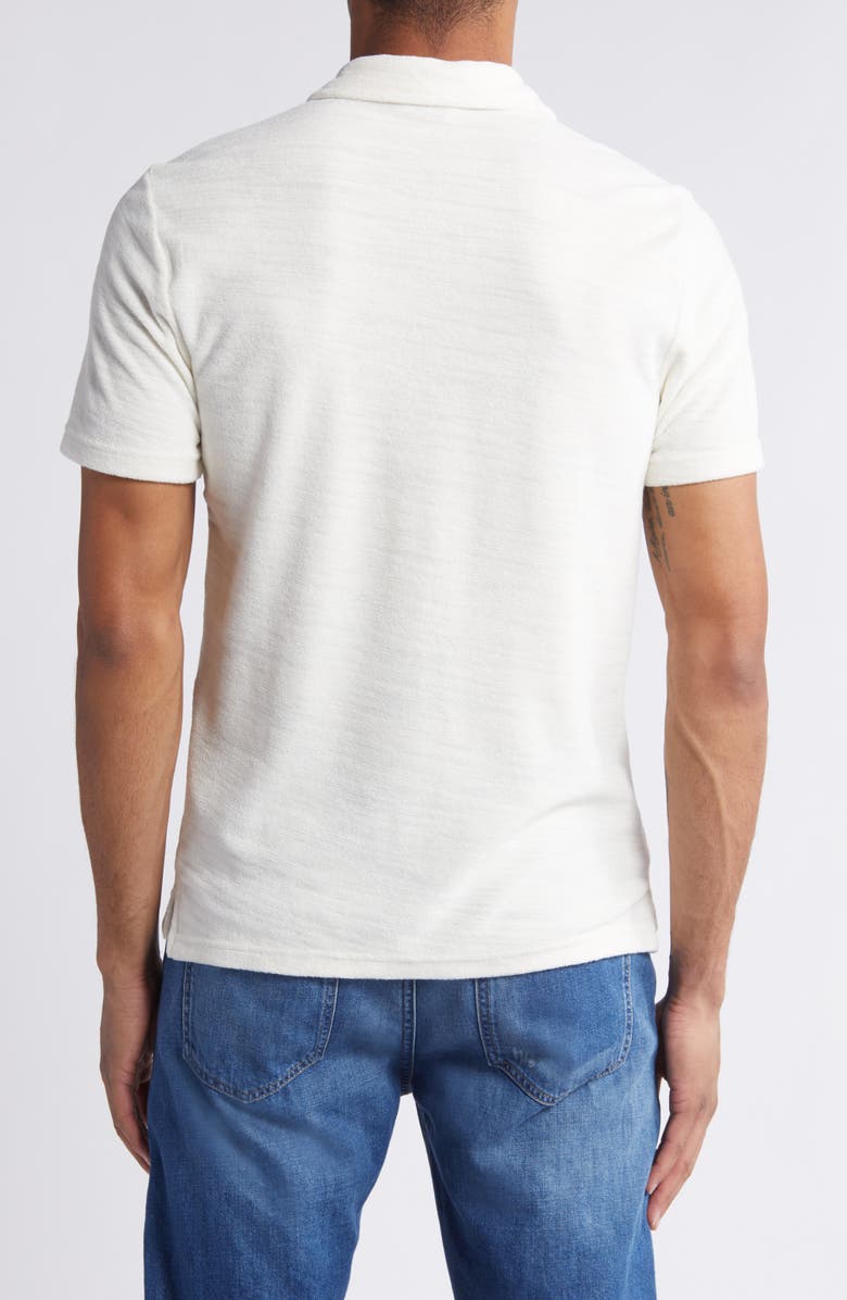 Faherty Cabana Surf Stripe Terry Cloth Polo, Alternate, color, Vintage White