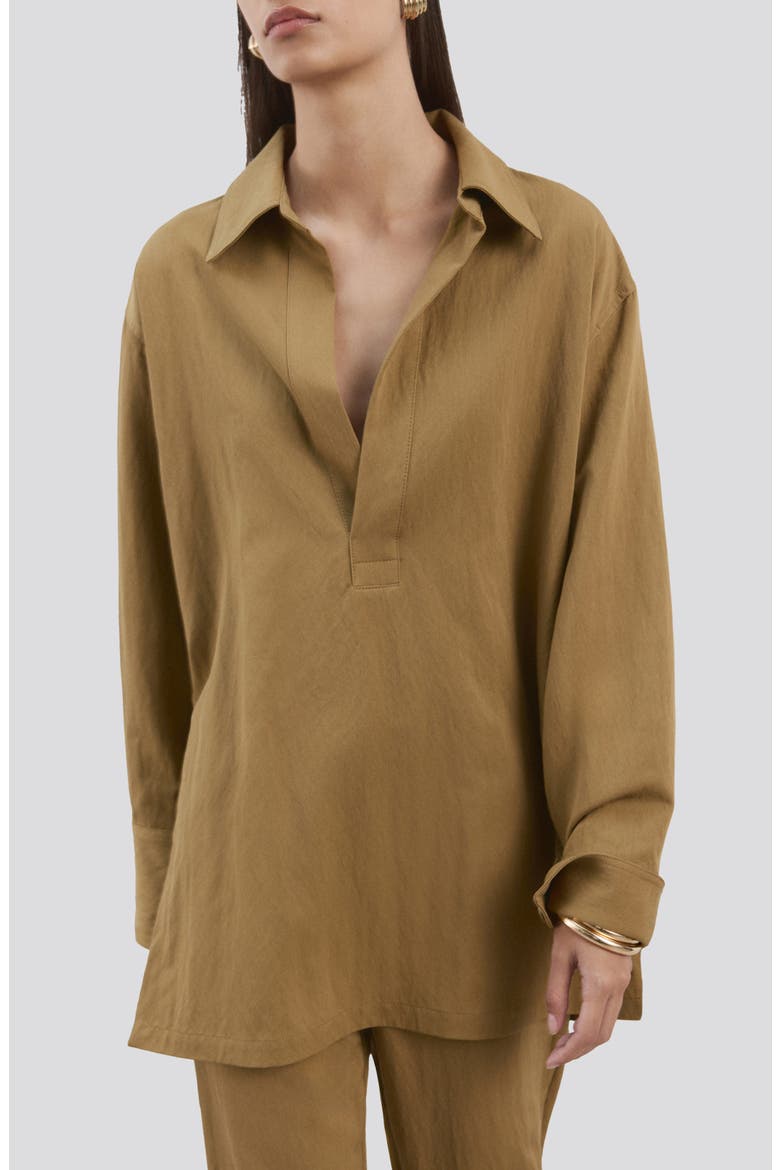 Oversize Popover Shirt, Main, color, KHAKI