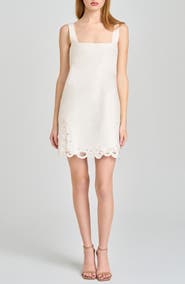 WAYF Katarina Eyelet Embroidered Stretch Cotton Minidress