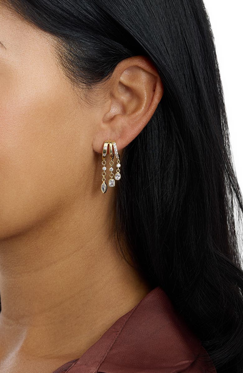 ATHRA LUXE The Marquise Chain Huggie Hoop Earrings, Alternate, color, 