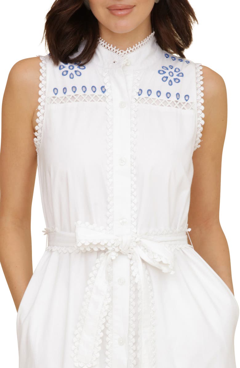 Avec Les Filles Eyelet Embroidery Sleeveless Maxi Dress, Alternate, color,
