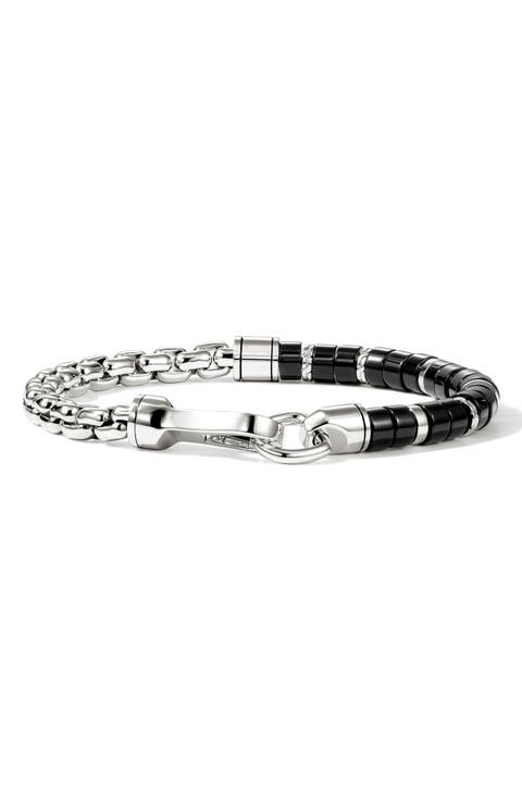 Men's Heishi Sterling Silver Chain Bracelet
