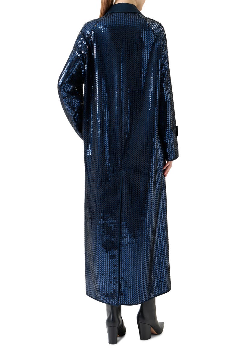 Estelle Sequin Long Coat, Alternate, color, NAVY