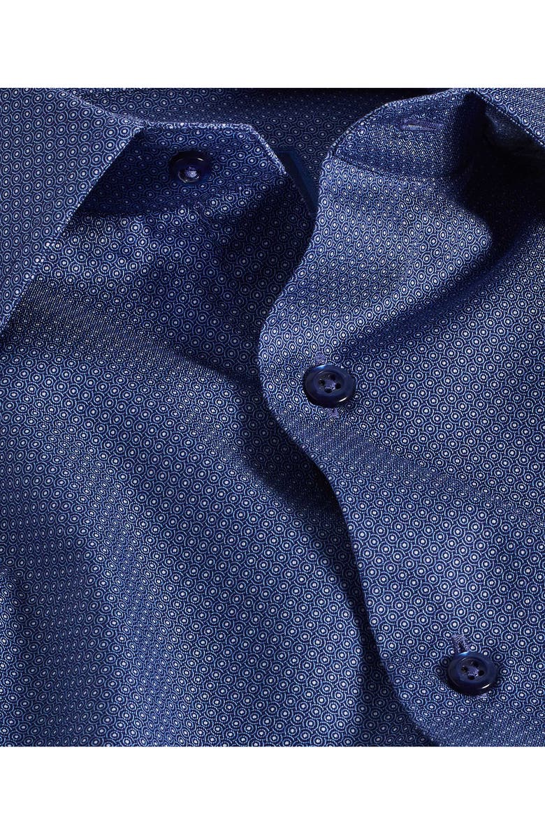 David Donahue Slim Fit Twill Geometric Dot Print Dress Shirt, Alternate, color,